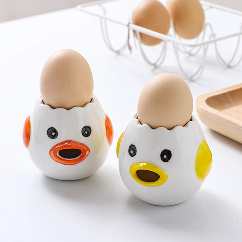 Cute Chicken Egg Separator – Ceramic Yolk & White Divider for Baking & Cooking