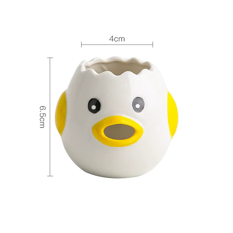 Cute Chicken Egg Separator – Ceramic Yolk & White Divider for Baking & Cooking