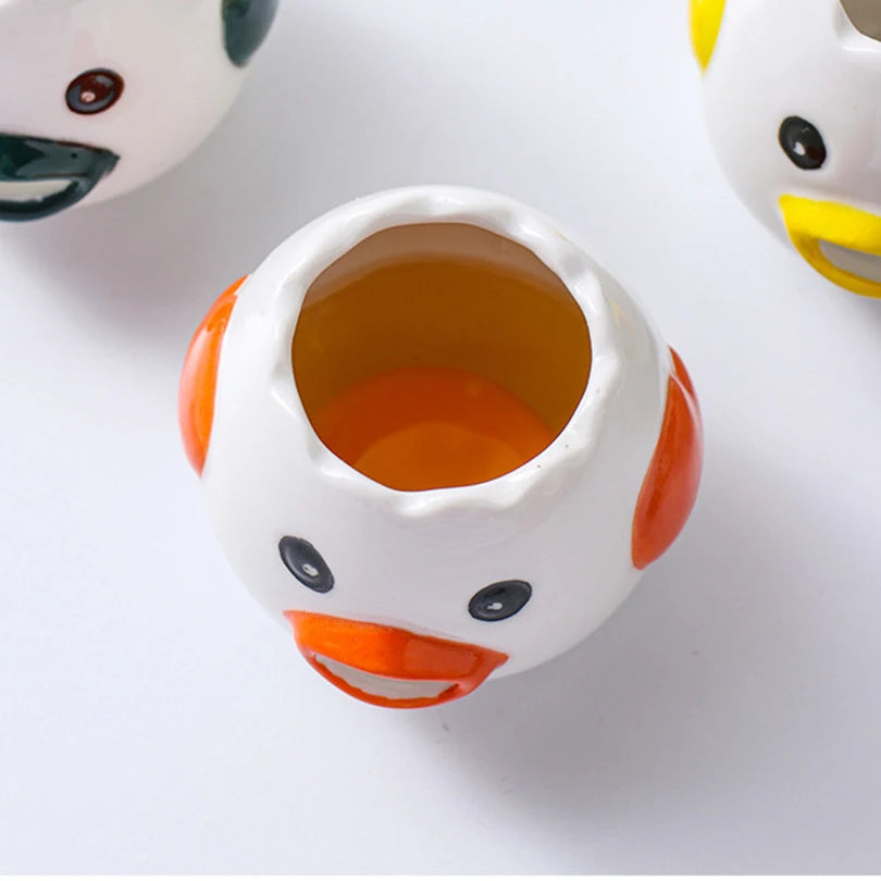 Cute Chicken Egg Separator – Ceramic Yolk & White Divider for Baking & Cooking