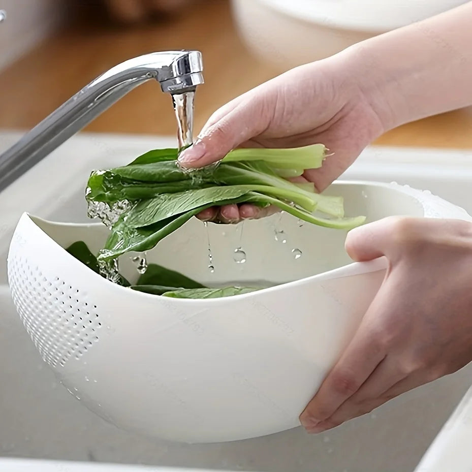 Multi-Purpose Rice & Produce Drain Basket – Kitchen Strainer for Rice, Fruits & Vegetables