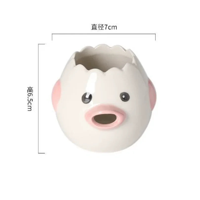 Cute Chicken Egg Separator – Ceramic Yolk & White Divider for Baking & Cooking
