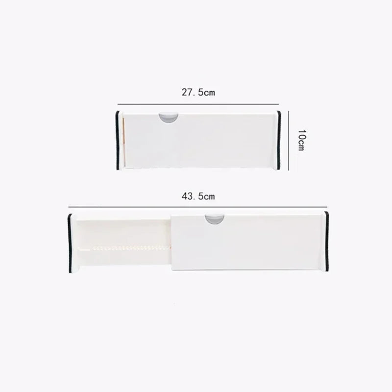 Adjustable Drawer Dividers – Retractable Plastic Organizers for Kitchen, Closet, and Home Storage