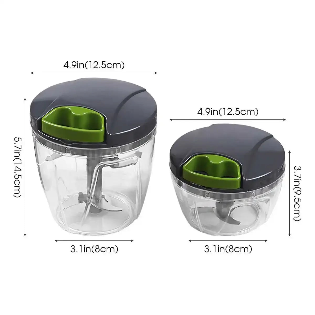 Manual Food Chopper with Pull String – 600/1000ml Hand-Powered Vegetable Cutter for Onion, Garlic, Herbs, Nuts & Fruits