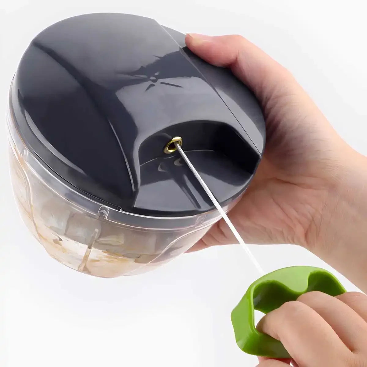 Manual Food Chopper with Pull String – 600/1000ml Hand-Powered Vegetable Cutter for Onion, Garlic, Herbs, Nuts & Fruits