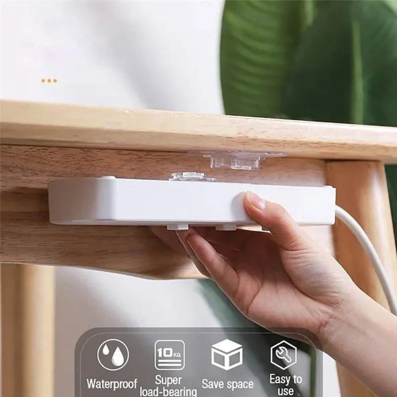 Double-Sided Transparent Adhesive Wall Hooks – Strong Suction Cup Hangers for Kitchen, Bathroom, Plug & Socket Storage