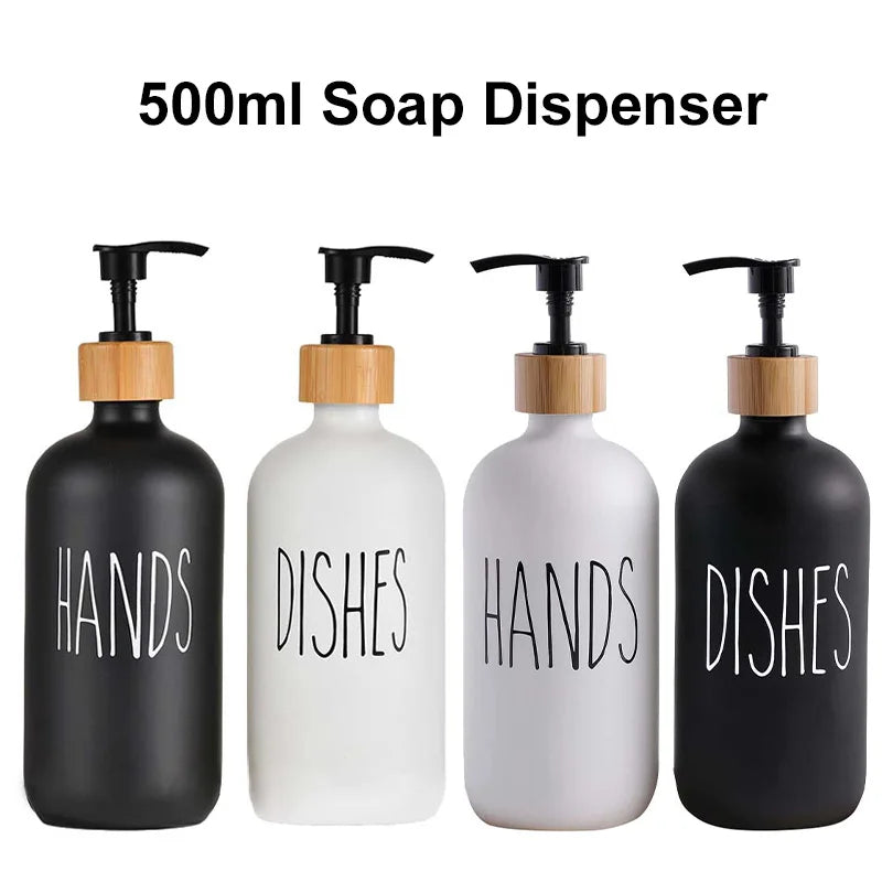 Refillable Pump Bottles – PET Plastic Soap Dispenser Set for Dish Soap, Shampoo, Lotion & Shower Gel – Empty Bathroom Containers