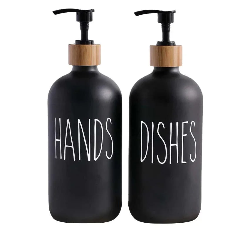 Refillable Pump Bottles – PET Plastic Soap Dispenser Set for Dish Soap, Shampoo, Lotion & Shower Gel – Empty Bathroom Containers