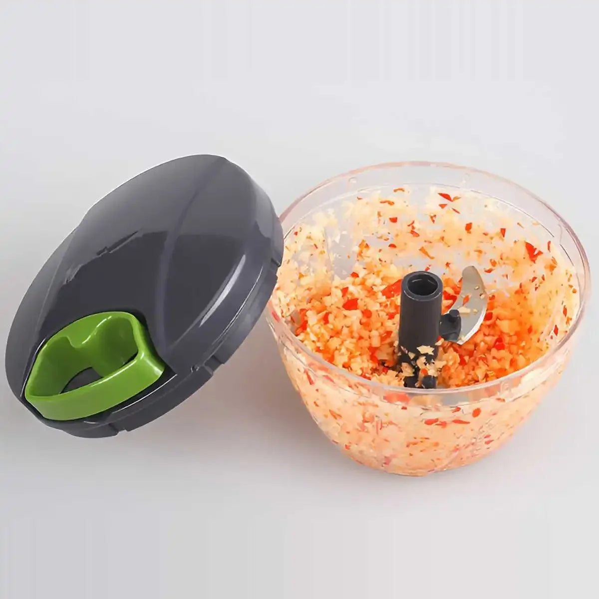 Manual Food Chopper with Pull String – 600/1000ml Hand-Powered Vegetable Cutter for Onion, Garlic, Herbs, Nuts & Fruits