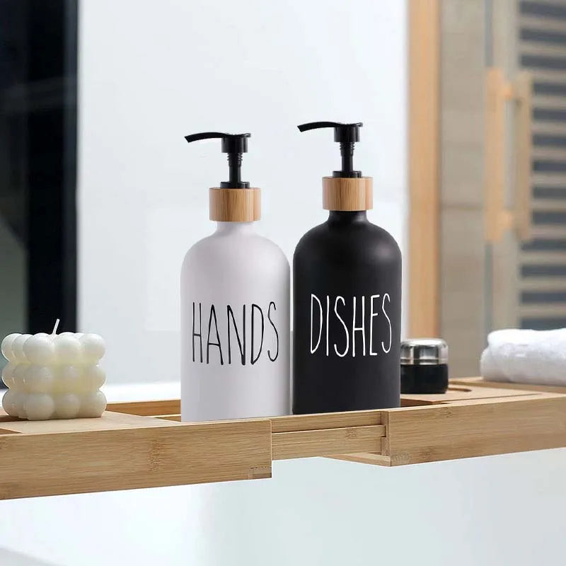 Refillable Pump Bottles – PET Plastic Soap Dispenser Set for Dish Soap, Shampoo, Lotion & Shower Gel – Empty Bathroom Containers