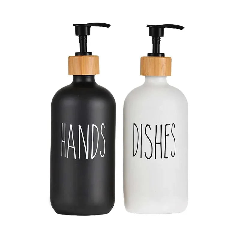 Refillable Pump Bottles – PET Plastic Soap Dispenser Set for Dish Soap, Shampoo, Lotion & Shower Gel – Empty Bathroom Containers