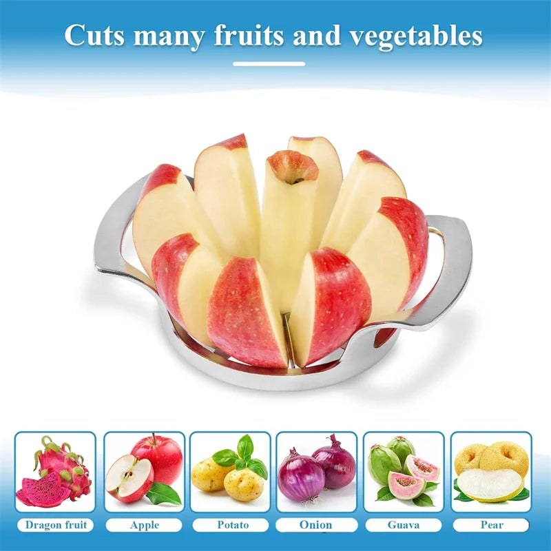 Stainless Steel Apple Slicer & Corer – 8-Blade Fruit Cutter with Frosted Handle, Sharp Divider for Apples, Pears & Vegetables