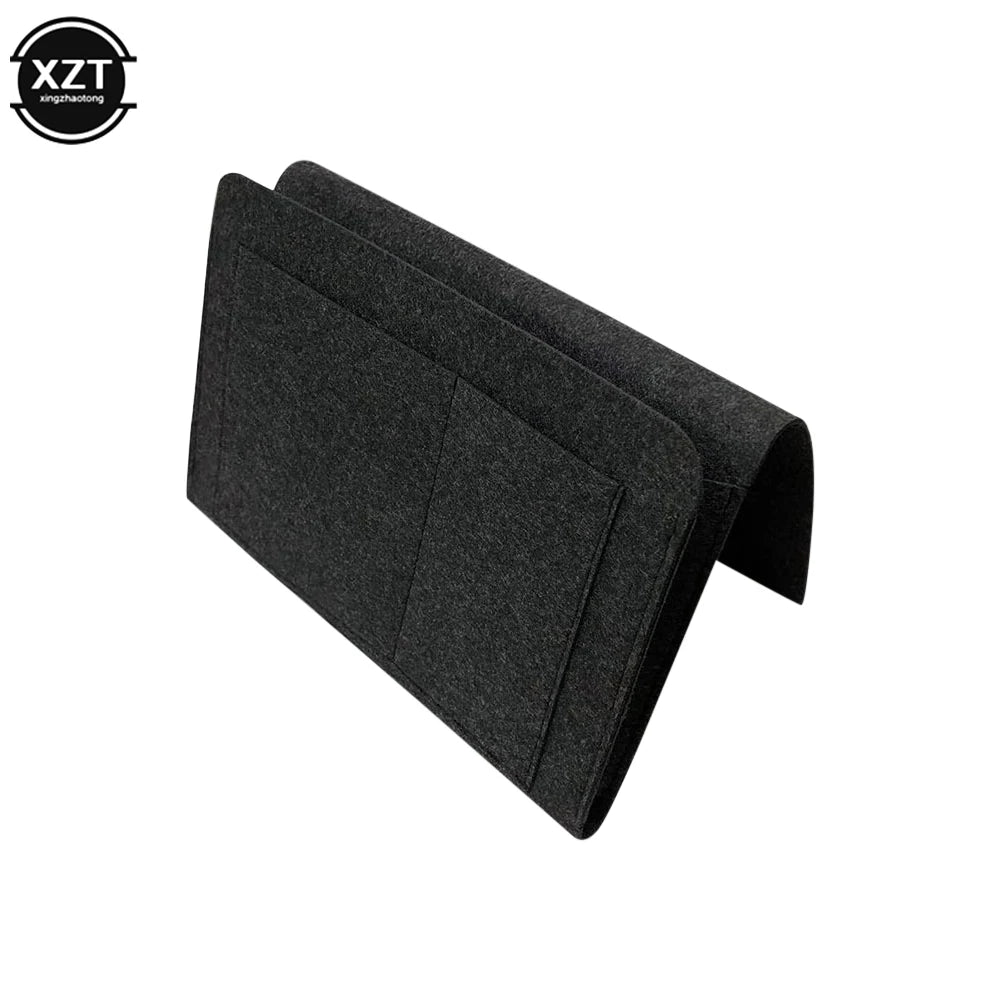 Felt Bedside Caddy with Pockets – Hanging Storage Organizer for Phone, Books, Magazines, Tissue Box & More – Ideal for Bed or Sofa Side