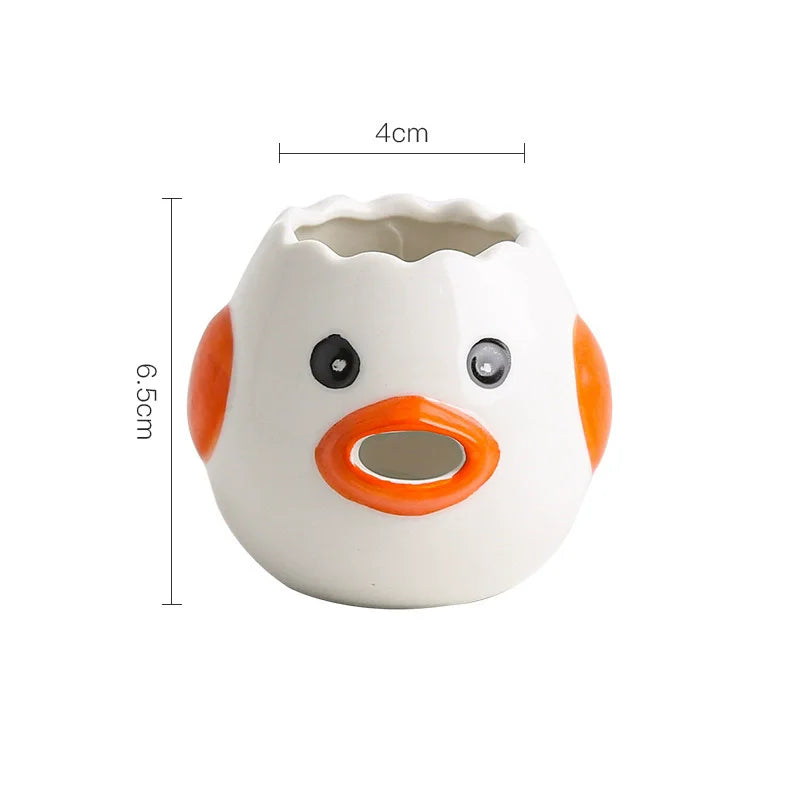 Cute Chicken Egg Separator – Ceramic Yolk & White Divider for Baking & Cooking