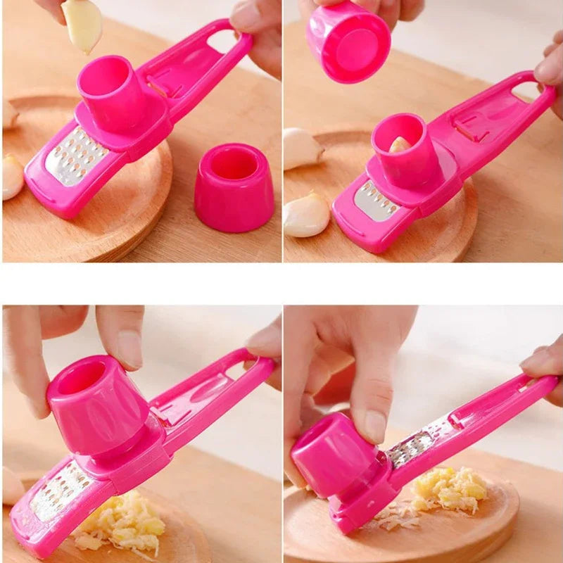 Mini Manual Garlic Grinder – Handheld Garlic Press & Masher for Kitchen, Creative Green Cooking Gadget