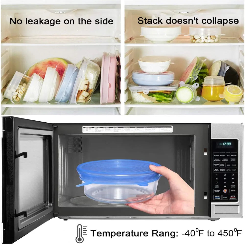 Reusable Silicone Stretch Lids – Airtight Food Covers for Bowls, Containers & Cookware