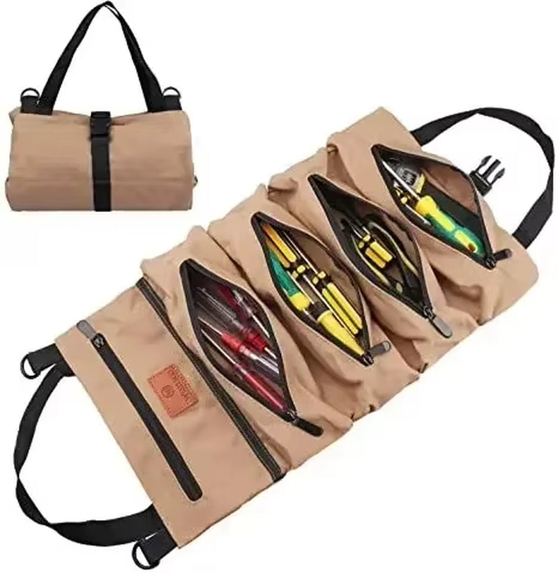 Multi-Purpose Tool Roll Bag – Heavy-Duty Portable Tool Organizer with Multiple Pockets for Hardware, Hand Tools, and Accessories
