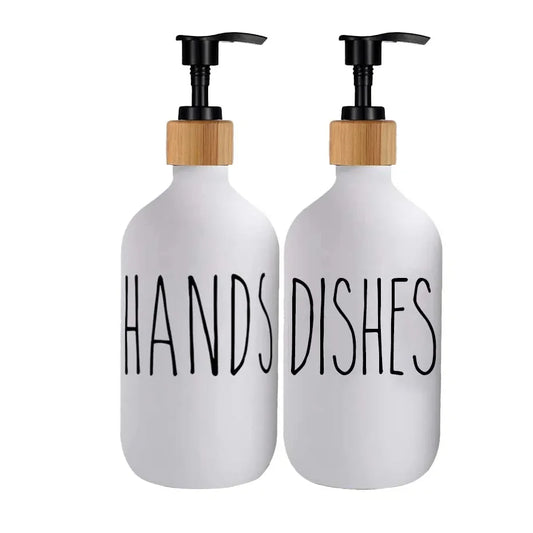 Refillable Pump Bottles – PET Plastic Soap Dispenser Set for Dish Soap, Shampoo, Lotion & Shower Gel – Empty Bathroom Containers