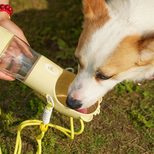 Portable 2-in-1 Dog & Cat Travel Feeder – Leak-Proof Water Bottle with Food Storage