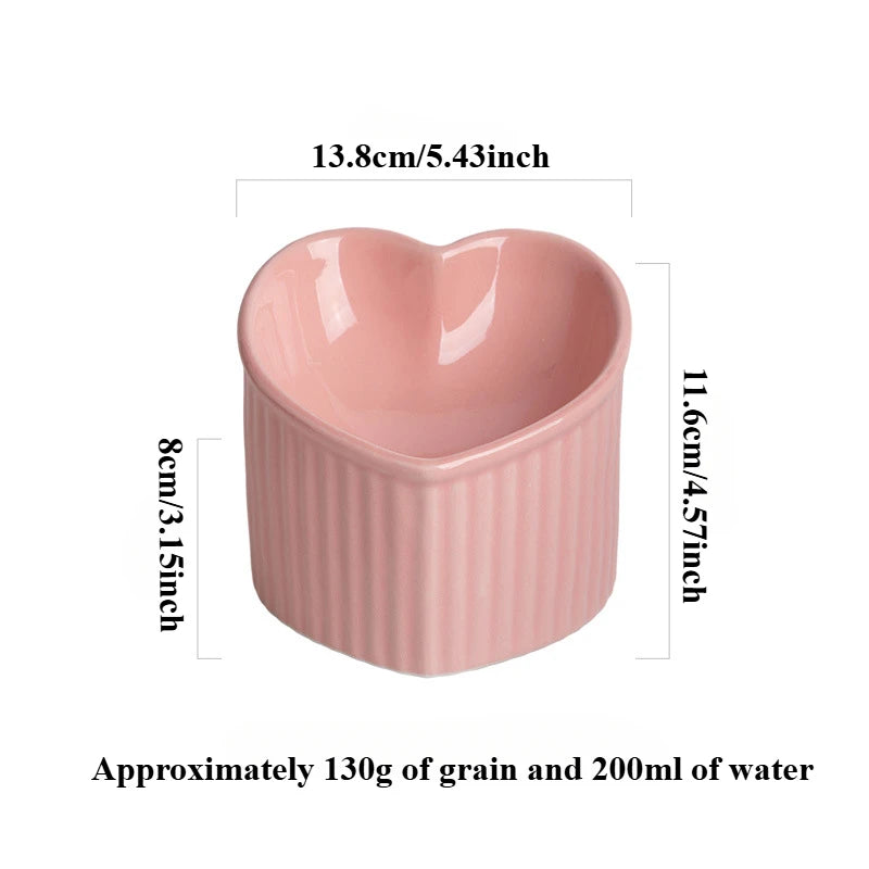 Elevated Tilted Ceramic Cat Bowl – Stress-Free Feeding with Backflow Prevention