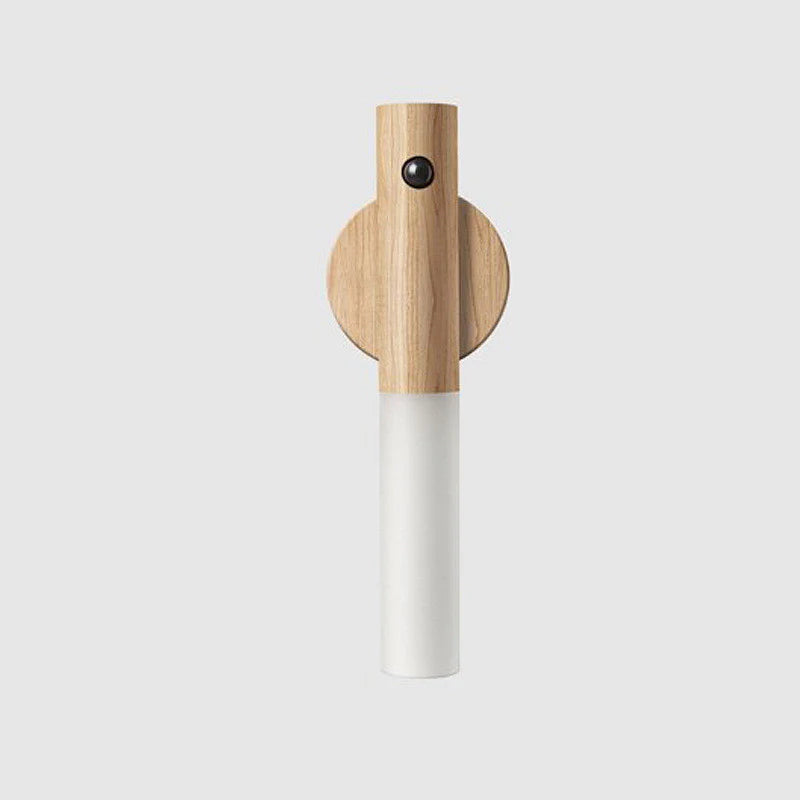 Rechargeable Smart Motion Sensor Light – Wireless LED Cabinet & Wall Lamp with Magnetic Wood Design