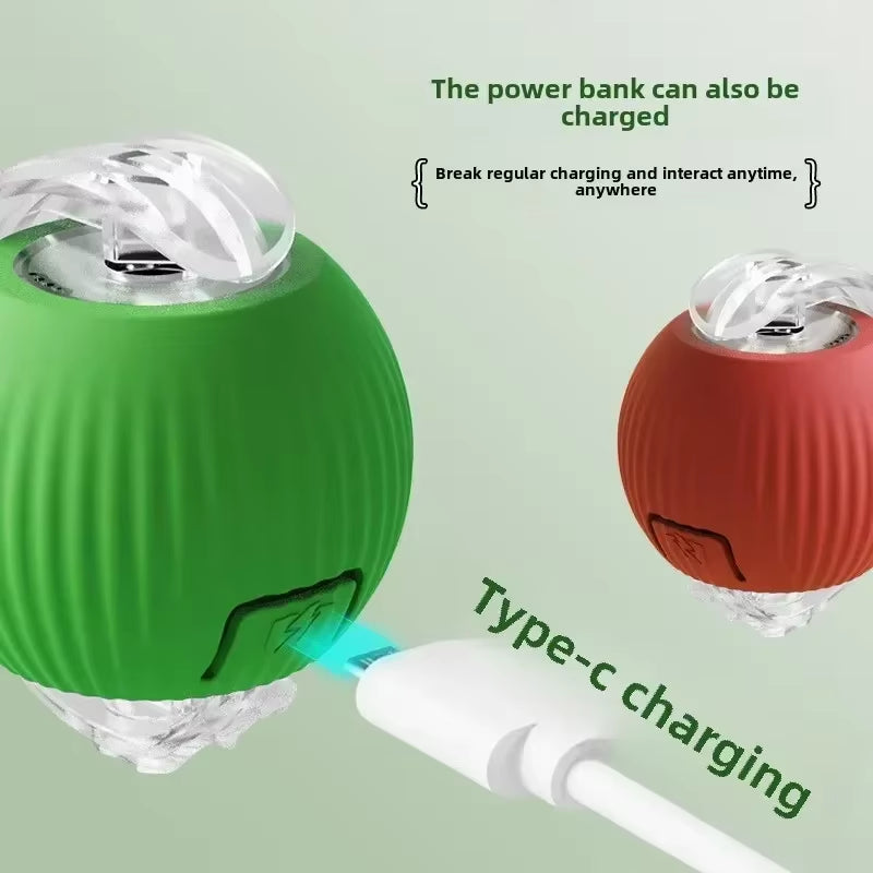 Rechargeable Interactive Rolling Ball Toy for Dogs & Cats – Automatic Motion with Faux Tail for Playtime Stimulation