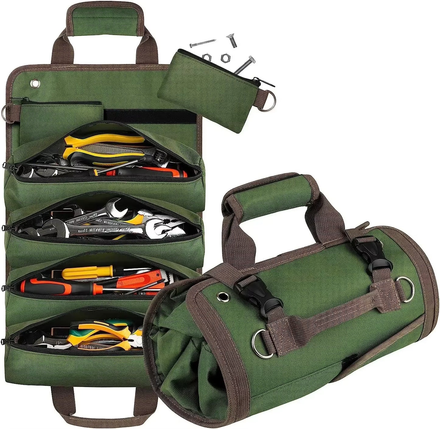 Multi-Purpose Tool Roll Bag – Heavy-Duty Portable Tool Organizer with Multiple Pockets for Hardware, Hand Tools, and Accessories