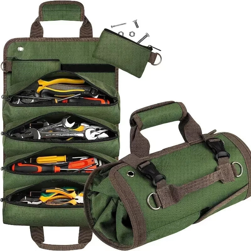 Multi-Purpose Tool Roll Bag – Heavy-Duty Portable Tool Organizer with Multiple Pockets for Hardware, Hand Tools, and Accessories
