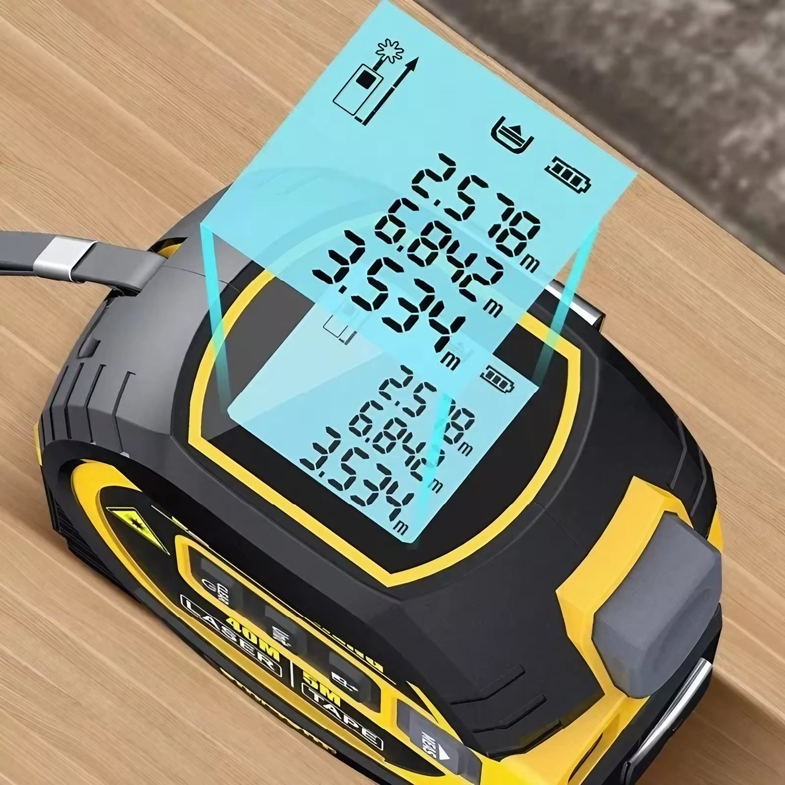 3-in-1 Laser Tape Measure – 40/60M Digital Infrared Distance Measurer with Ruler & Smart Precision Measuring Tool