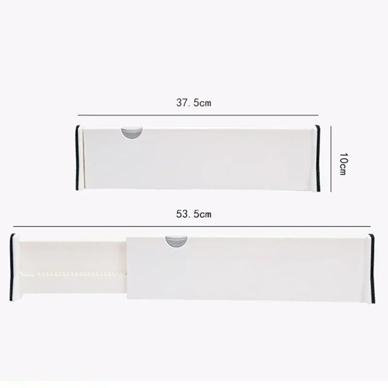 Adjustable Drawer Dividers – Retractable Plastic Organizers for Kitchen, Closet, and Home Storage