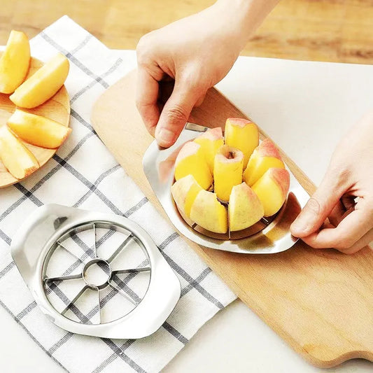 Stainless Steel Apple Slicer & Corer – 8-Blade Fruit Cutter with Frosted Handle, Sharp Divider for Apples, Pears & Vegetables