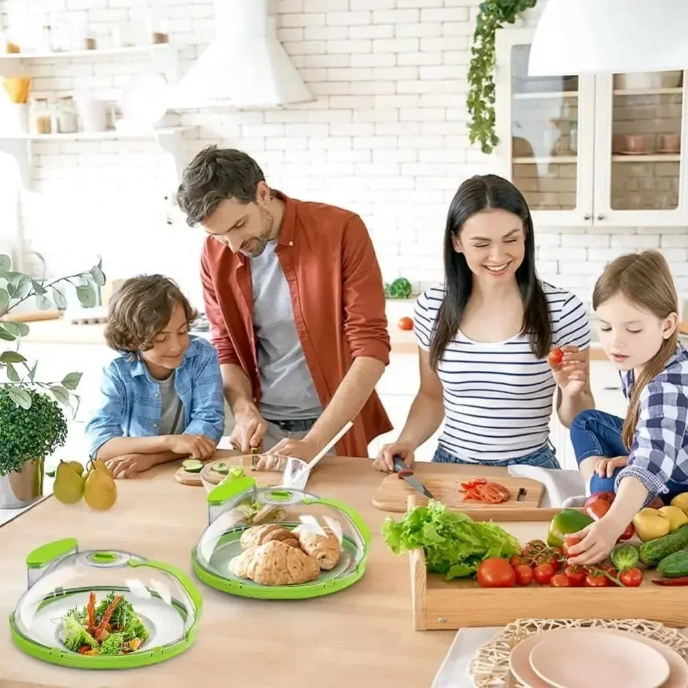 Microwave Food Cover with Water Steamer and Handle – Clear 10-Inch Plate Lid for Splatter Protection