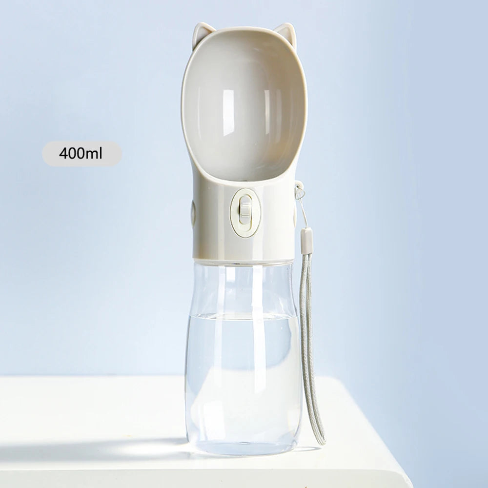 Portable 2-in-1 Dog & Cat Travel Feeder – Leak-Proof Water Bottle with Food Storage