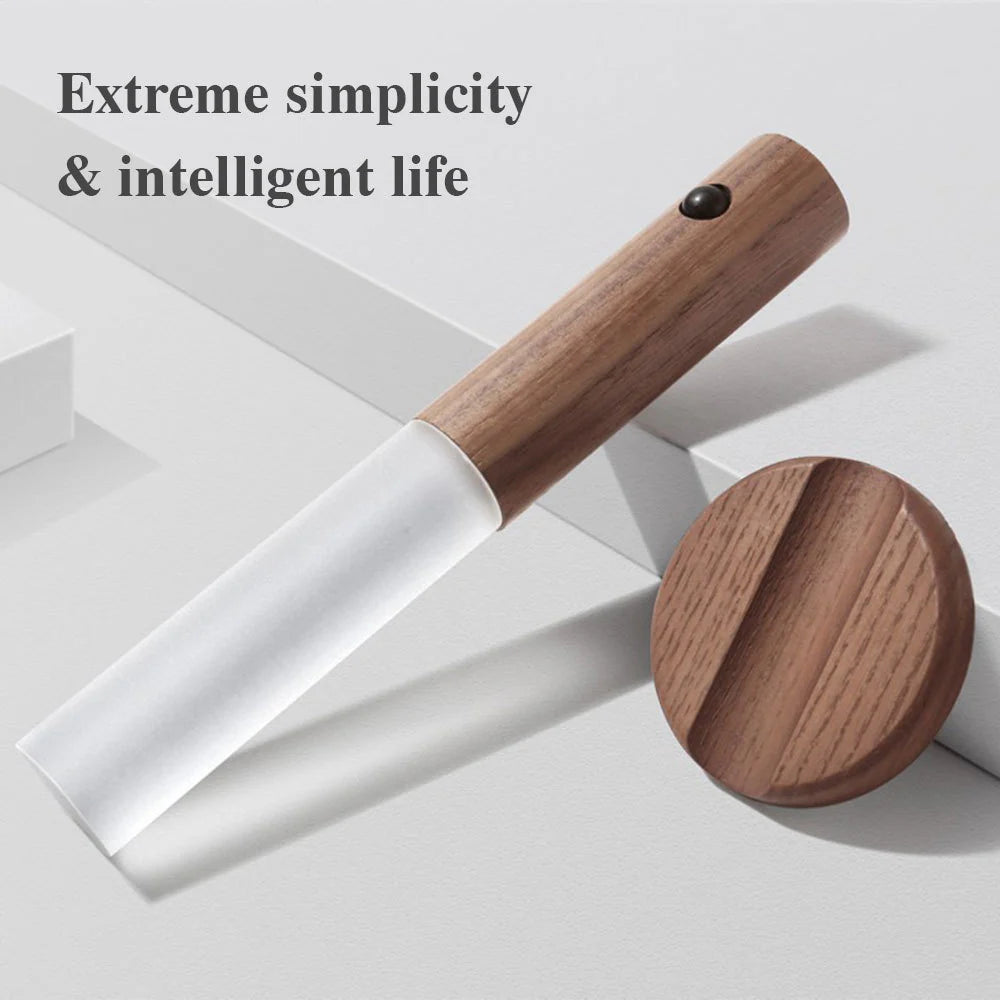 Rechargeable Smart Motion Sensor Light – Wireless LED Cabinet & Wall Lamp with Magnetic Wood Design
