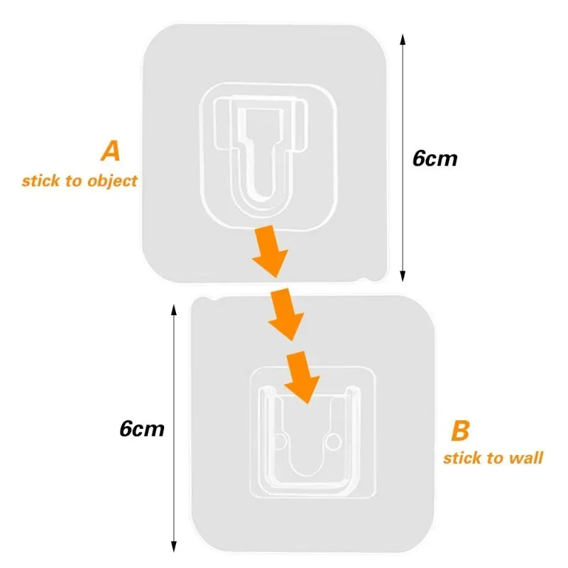 Double-Sided Transparent Adhesive Wall Hooks – Strong Suction Cup Hangers for Kitchen, Bathroom, Plug & Socket Storage 