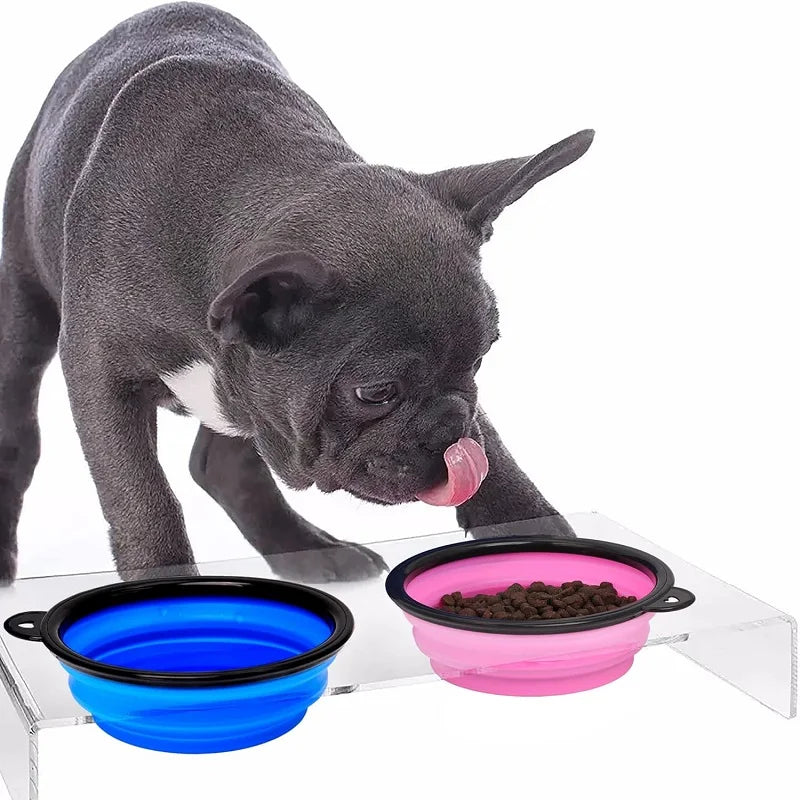 2-Pack Collapsible Silicone Dog Bowls – Durable, Rimless Travel Feeders for Pets