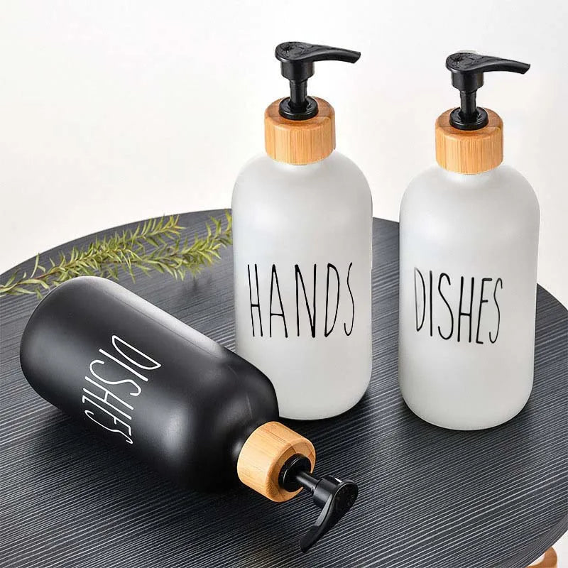 Refillable Pump Bottles – PET Plastic Soap Dispenser Set for Dish Soap, Shampoo, Lotion & Shower Gel – Empty Bathroom Containers