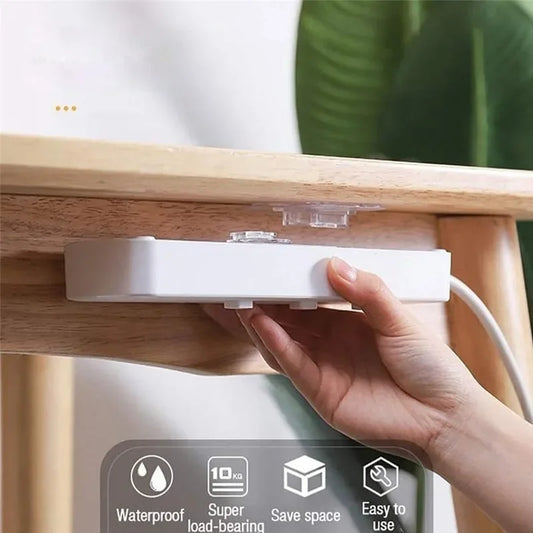 Double-Sided Transparent Adhesive Wall Hooks – Strong Suction Cup Hangers for Kitchen, Bathroom, Plug & Socket Storage 