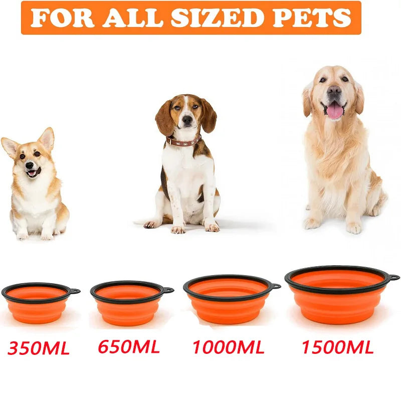 2-Pack Collapsible Silicone Dog Bowls – Durable, Rimless Travel Feeders for Pets