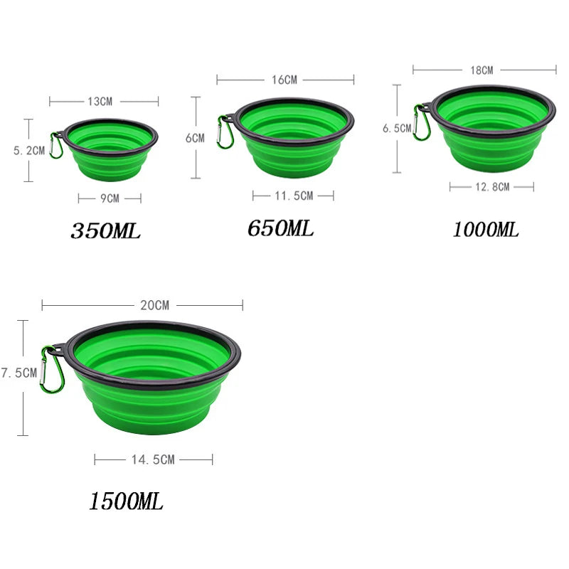 2-Pack Collapsible Silicone Dog Bowls – Durable, Rimless Travel Feeders for Pets