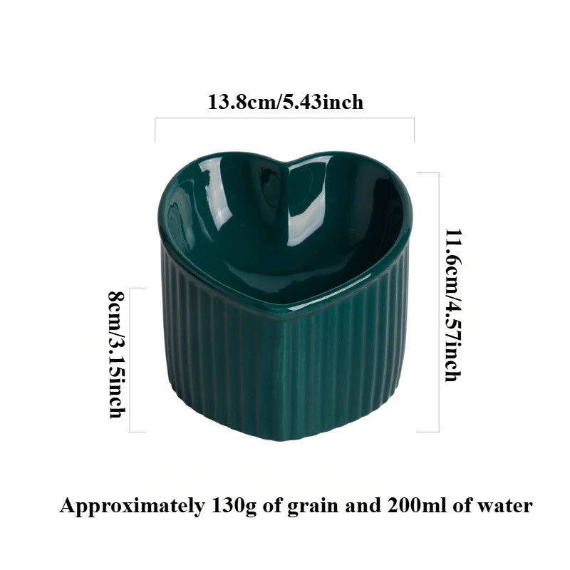 Elevated Tilted Ceramic Cat Bowl – Stress-Free Feeding with Backflow Prevention