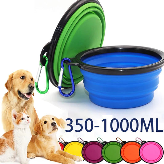 2-Pack Collapsible Silicone Dog Bowls – Durable, Rimless Travel Feeders for Pets