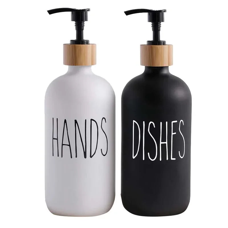 Refillable Pump Bottles – PET Plastic Soap Dispenser Set for Dish Soap, Shampoo, Lotion & Shower Gel – Empty Bathroom Containers