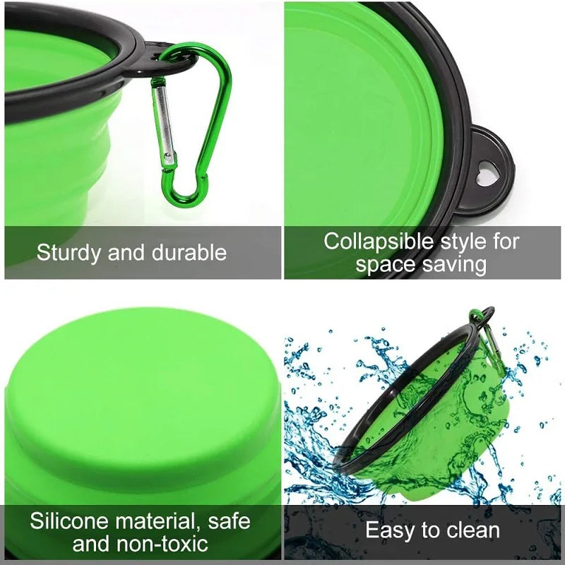 2-Pack Collapsible Silicone Dog Bowls – Durable, Rimless Travel Feeders for Pets