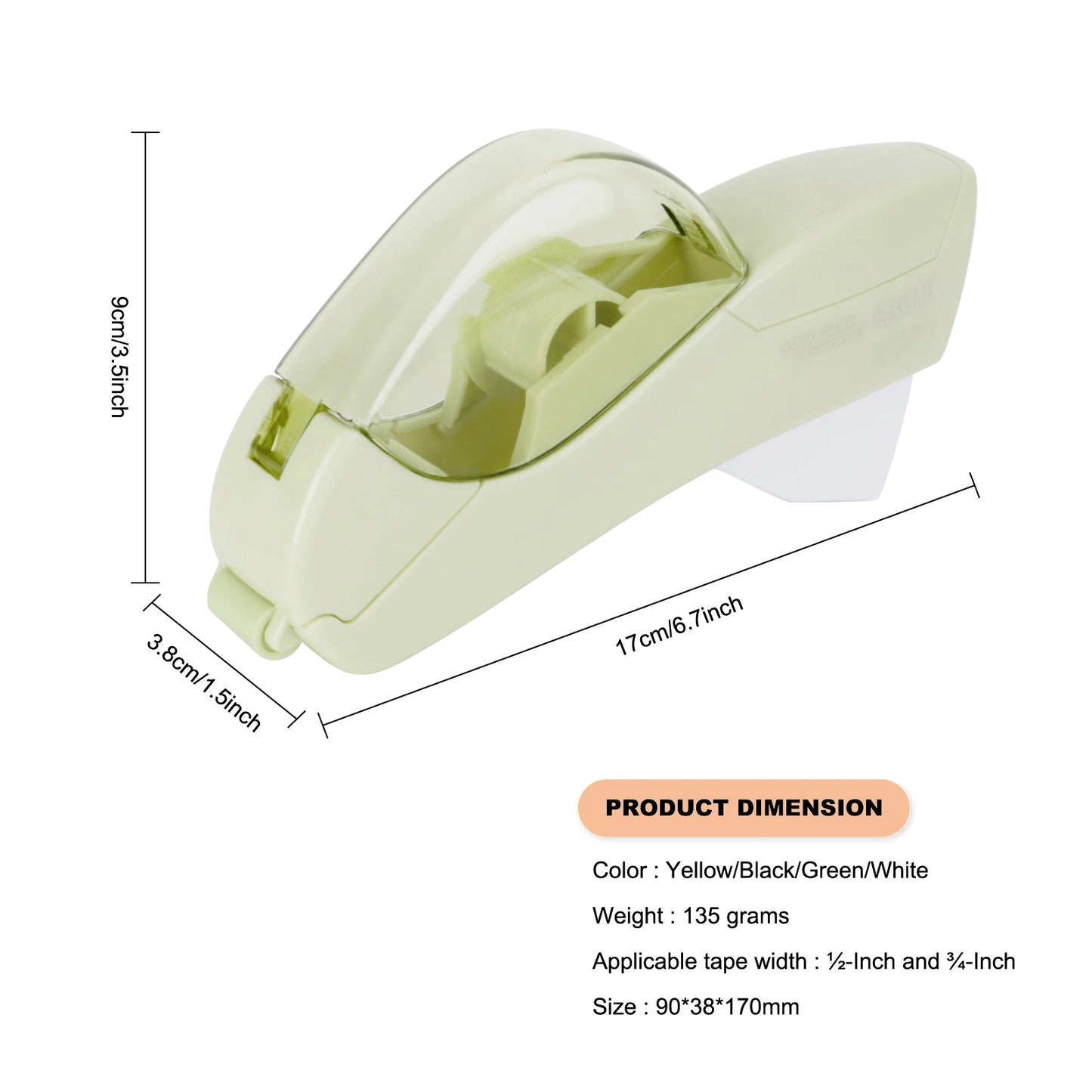 Manual Automatic Tape Dispenser with 2 Rolls – No Battery Needed | Easy Cutting for Crafting, Gift Wrapping & DIY Projects