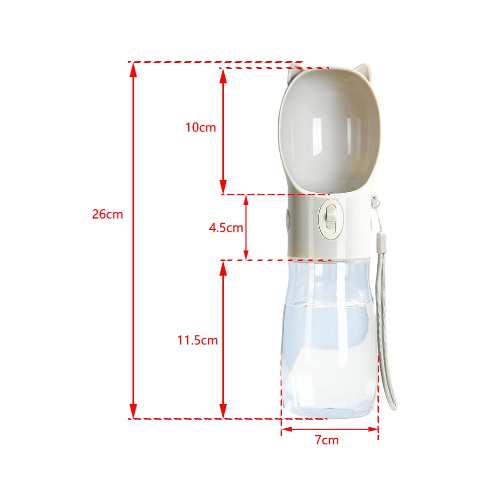 Portable 2-in-1 Dog & Cat Travel Feeder – Leak-Proof Water Bottle with Food Storage