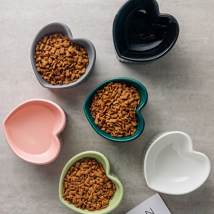 Elevated Tilted Ceramic Cat Bowl – Stress-Free Feeding with Backflow Prevention