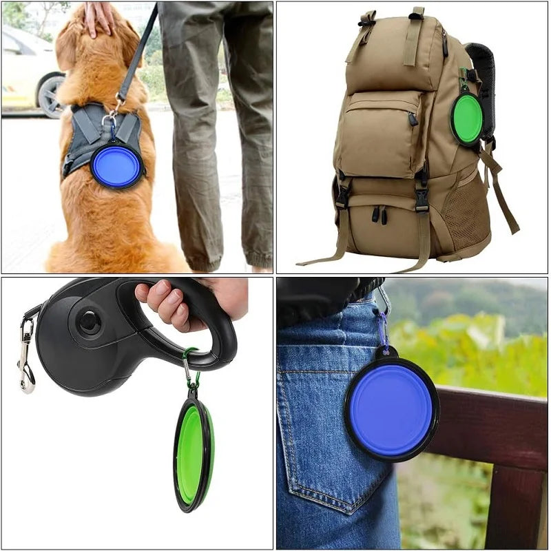 2-Pack Collapsible Silicone Dog Bowls – Durable, Rimless Travel Feeders for Pets