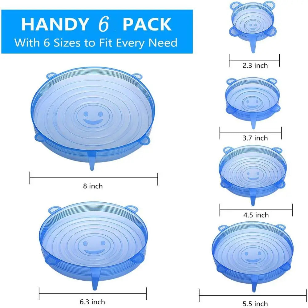 Reusable Silicone Stretch Lids – Airtight Food Covers for Bowls, Containers & Cookware