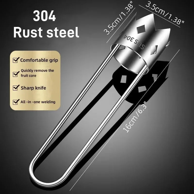 Durable 304 Stainless Steel Core Remover – Sharp Serrated Tool for Removing Fruit and Vegetable Cores