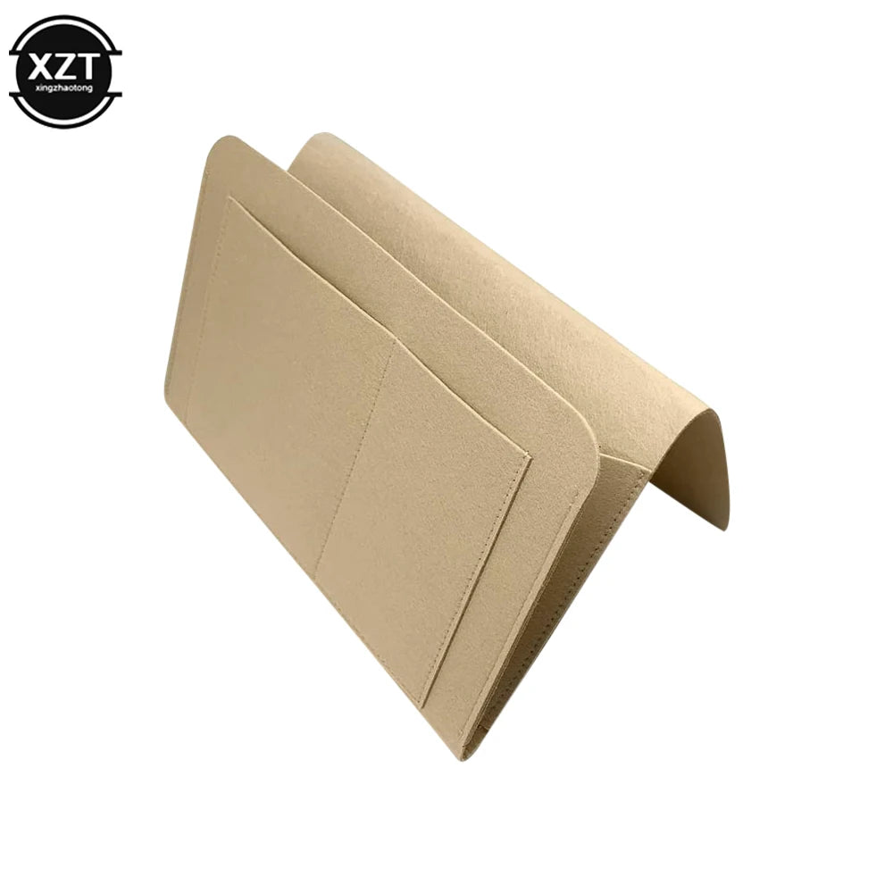 Felt Bedside Caddy with Pockets – Hanging Storage Organizer for Phone, Books, Magazines, Tissue Box & More – Ideal for Bed or Sofa Side